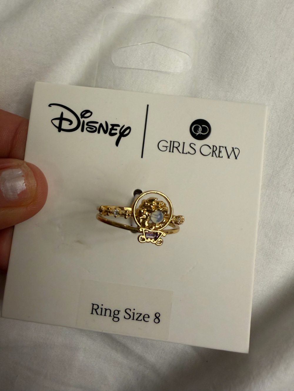 Disney parks girls crew haunted mansion Gold-tone Ring size 8